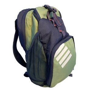 Land’s End Green Black Backpack Laptop Sleeve Two Big Compartments Bottle Holder